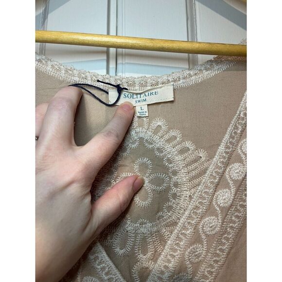 Solitare Swim Cream Embroidered Swimsuit Cover-up - Picture 2 of 3